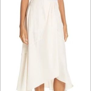 Vince Twist Drape Skirt Oat Blush Draped Faux Wrap